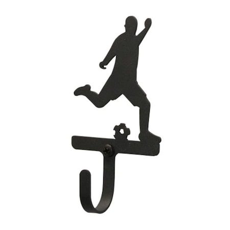 Village Wrought Iron Village Wrought Iron WH-183-S Soccer Player Wall Hook Small - Black WH-183-S